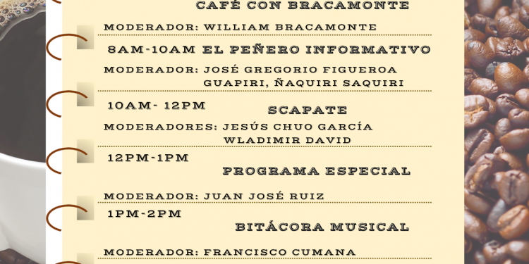 Programación diaria – Café 100.9 FM