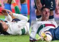 Ronaldo termina ensangrentado tras sufrir un duro golpe en la nariz durante un partido