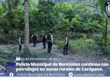 La Policía Municipal de Bermúdez, al mando del Comisionado Jefe Alberto Fuentes, mantiene constantes recorridos a lo ancho y largo de la jurisdicción.