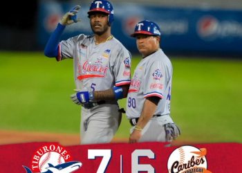 Tiburones de la Guaira derrotó este martes 7 a 6 a Caribes de Anzoátegui