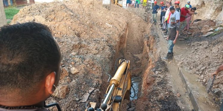 Culminó la rehabilitación del colector caído en Cocolirio, parroquia Santa Catalina