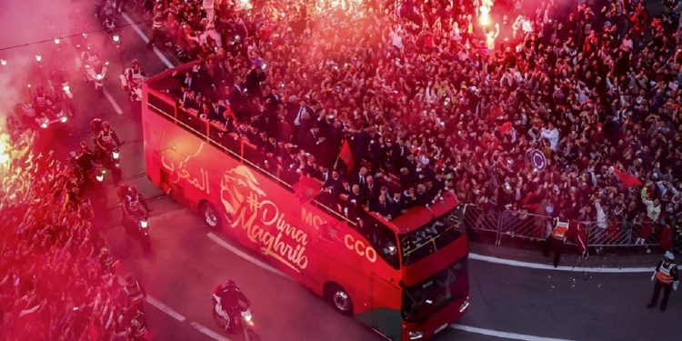Recibimiento triunfal a la selección marroquí en Rabat por su gran Mundial