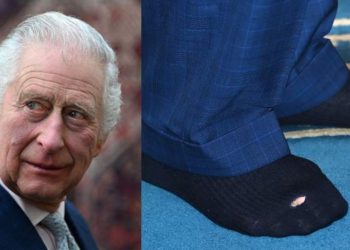 El Rey Carlos III fue captado con un calcetín roto en Londres