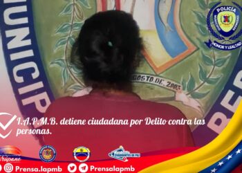 Gracias al continuo patrullaje de los uniformados pertenecientes a la Policía municipal de Bermúdez en el estado Sucre, y a la denuncia oportuna, se logró la captura de una mujer por agresión física a su pareja.