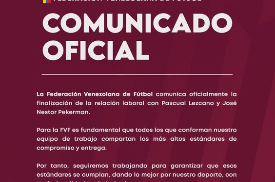 FVF confirma salida de Pékerman como DT de la Vinotinto