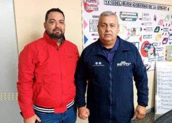 Alcalde Julio Rodriguez desde el MPPOP y con el presidente de la Mision nuevo Barrio tricolor